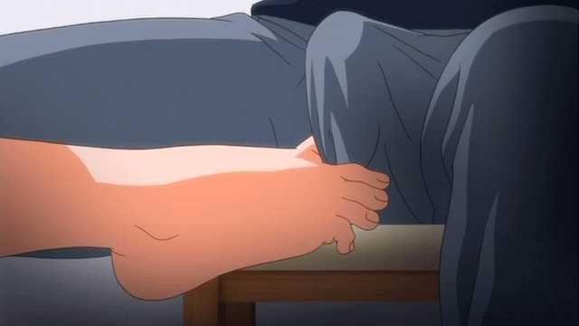 animated animated_gif erection feet female foot footjob fukubiki!_triangle:_miharu_after gif grip pants penis shinonome_futaba toes