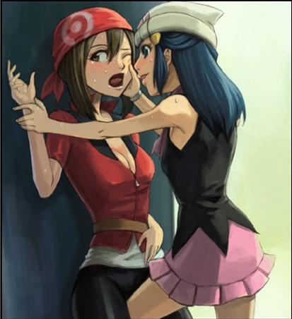 2girls against_wall alluring armpits arms ass bandana bandanna bare_legs beanie between_legs bike_shorts black_dress blue_eyes blue_hair blush breasts brown_eyes brown_hair cleavage crotch_rub dawn dress eye_contact female female_orgasm forced friends frottage hair_between_eyes hair_ornament hairclip hand_on_another's_face hand_on_face haruka_(pokemon) hat hikari_(pokemon) incipient_kiss kid_(artist) legs long_hair looking_at_another looking_away may moaning multiple_girls naughty_face neck nintendo nyaasora one_eye_closed open_clothes open_mouth open_shirt orgasm pink_skirt pokemon pokemon_(anime) pokemon_(game) pokemon_dppt pokemon_rse rape_face scarf shirt short_hair shorts skirt sleeveless sleeveless_dress smile standing sweat sweating tongue wince wrist_grab you_gonna_get_raped yuri zipper