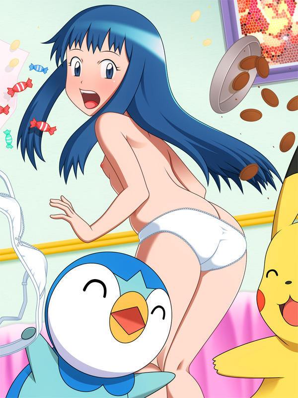 blue_eyes blue_hair bra breasts candy clothes_thief clothing_thief creatures_(company) dawn_(pokemon) flat_chested game_freak hat hikari_(pokemon) humans_of_pokemon ito_(artist) ito_hajime jpeg_artifacts lingerie long_hair nintendo nipples panties pikachu piplup pokemon pokemon_(anime) pokemon_(game) pokemon_black_and_white pokemon_bw pokemon_dppt sideboob small_breasts source_request theft topless underwear underwear_thief