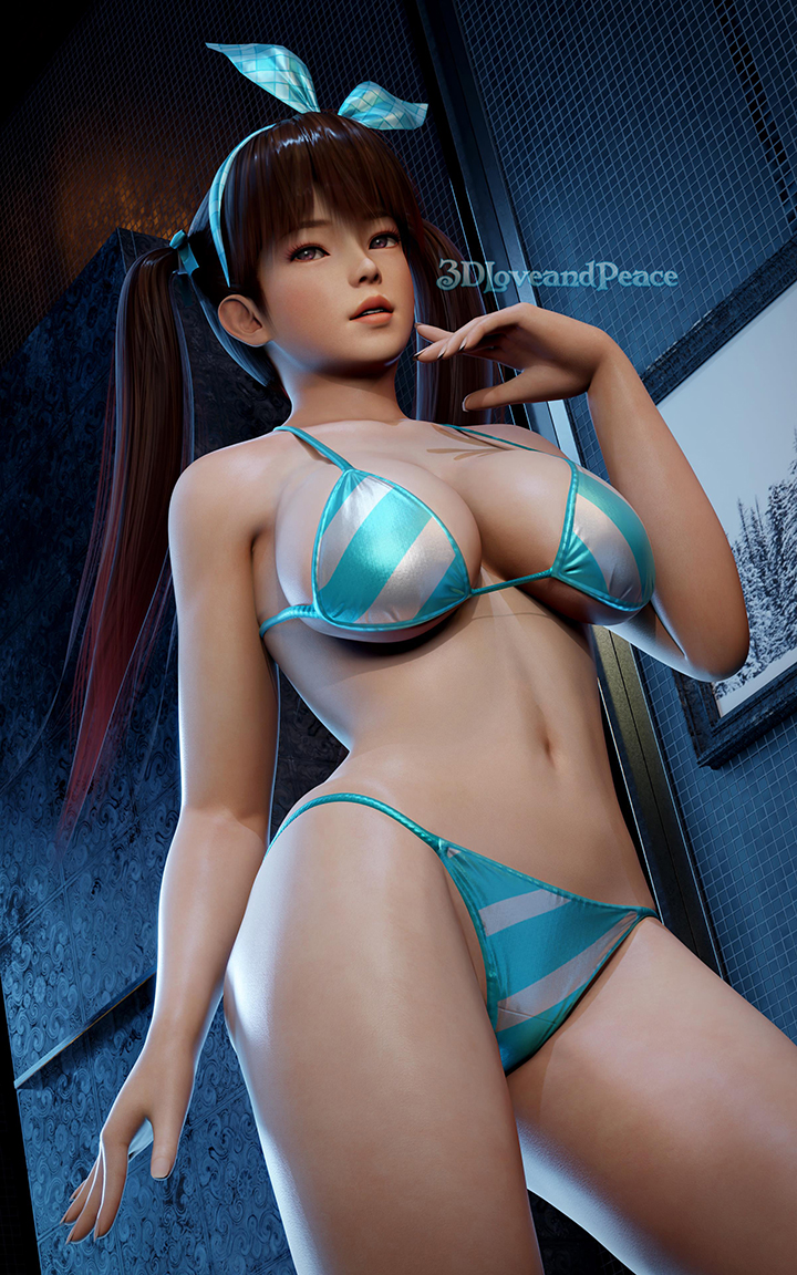 1girl 3dloveandpeace alluring bare_legs big_breasts bikini brown_eyes brown_hair dead_or_alive dead_or_alive_2 dead_or_alive_3 dead_or_alive_4 dead_or_alive_5 dead_or_alive_6 dead_or_alive_xtreme dead_or_alive_xtreme_2 dead_or_alive_xtreme_3 dead_or_alive_xtreme_3_fortune dead_or_alive_xtreme_beach_volleyball dead_or_alive_xtreme_venus_vacation double_pigtails lei_fang tecmo under_boob