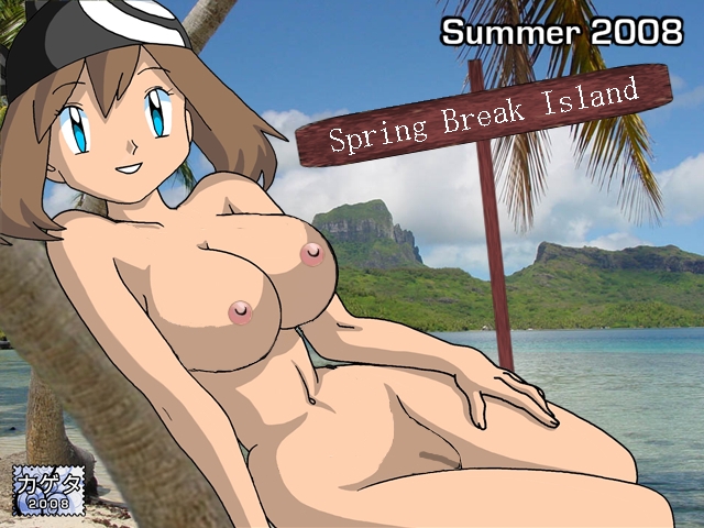 1girl 2008 alluring arm arms art babe bandana bandanna bare_legs bare_shoulders beach big_breasts blue_eyes breasts brown_hair cleavage female female_abs game_freak hair hand_on_leg haruka_(pokemon) humans_of_pokemon kageta lake_art large_breasts legs looking_at_viewer lying may may_(pokemon) mei_(pokemon) navel neck nintendo nipples nude ocean on_back outdoors photo_background pokemon pokemon_(anime) pokemon_(game) pokemon_black_2_&amp;_white_2 pokemon_black_and_white pokemon_bw pokemon_bw2 pokemon_rse pussy rosa_(pokemon) sea short_hair smile solo teeth tree uncensored water