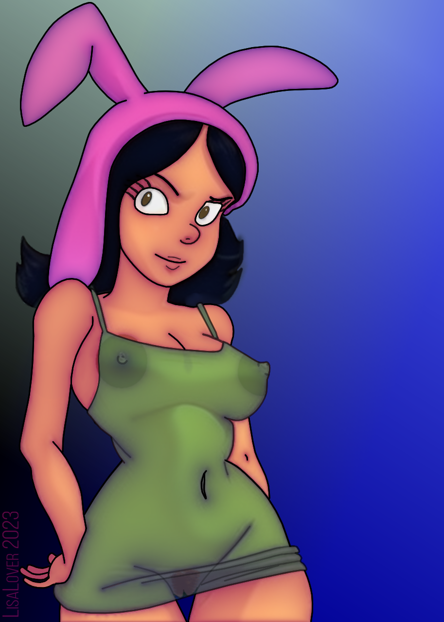 aged_up bob's_burgers lisalover louise_belcher off_model pussy_hair transparent_clothing