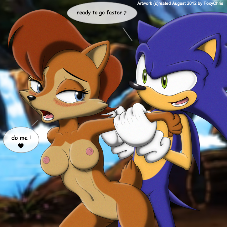 anthro archie_comics big_breasts blue_eyes blue_fur blue_hair bottomless_female breasts brown_body brown_fur chipmunk cute dialogue english_text erinaceinae erinaceinae_humanoid eye_contact female foxychris furry green_eyes ground_squirrel hair heart hedgehog looking_back male mammal multicolored_fur navel nipples nude open_mouth penetration pussy_juice red_hair rodent sally_acorn sciurid sega sex smile solo sonic_(series) sonic_the_hedgehog sonic_the_hedgehog_(archie) sonic_the_hedgehog_(comics) sonic_the_hedgehog_(series) tan_body tan_fur text thick_thighs thigh_gap topwear vest wet