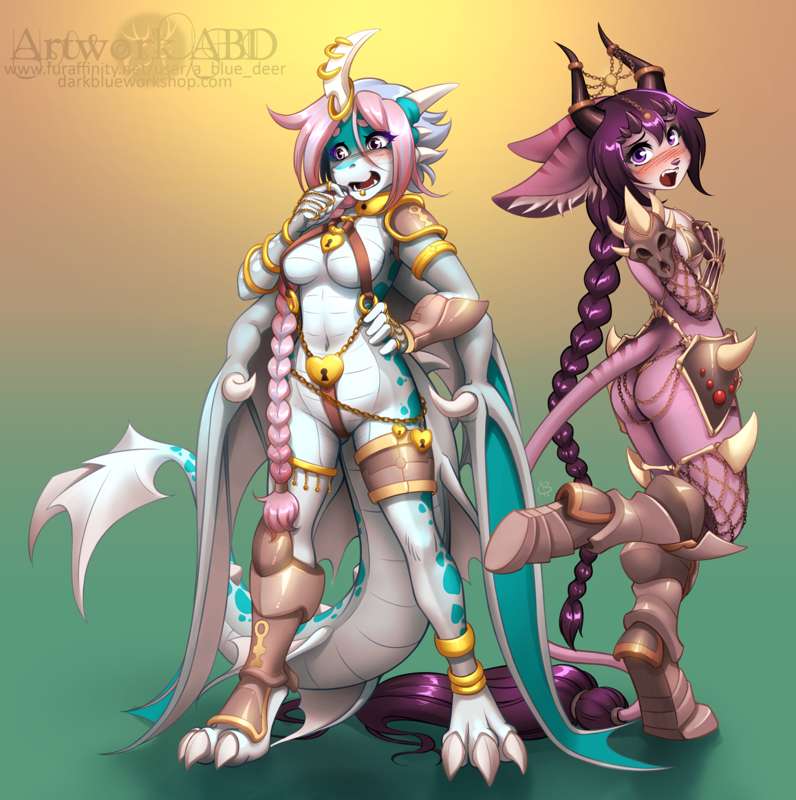 2_girls abluedeer anthro big_breasts breasts female_only fur furry tagme yiff