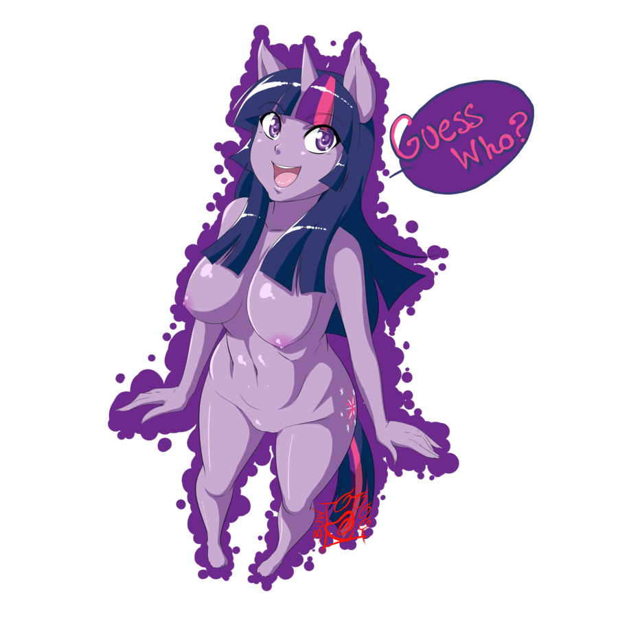 anthro anthrofied breasts cutie_mark dialogue equine eyebrows friendship_is_magic furry hair horn humanoid mane my_little_pony navel nipples nude open_mouth pokemon pussy solo text twilight_sparkle_(mlp) unicorn