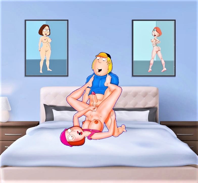 breasts brother_and_sister chris_griffin erect_nipples erect_penis family_guy glasses hat huge_penis incest meg_griffin spread_legs thighs