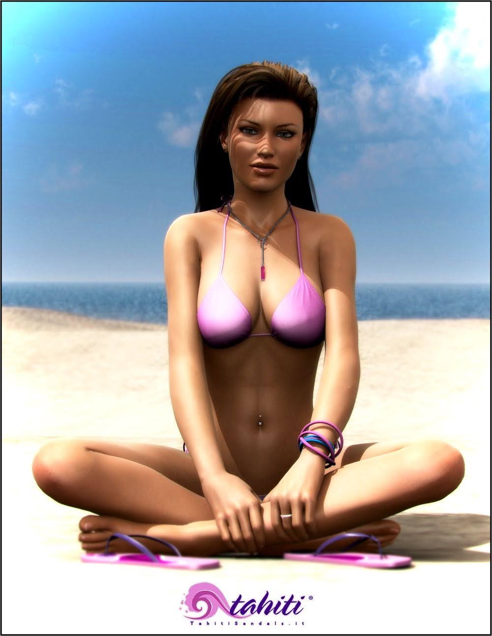 beach bikini female navel_piercing solo sydgrl3d