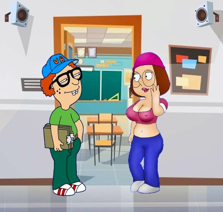 big_breasts crop_top erect_nipples_under_clothes family_guy glasses hat meg_griffin tempting thighs