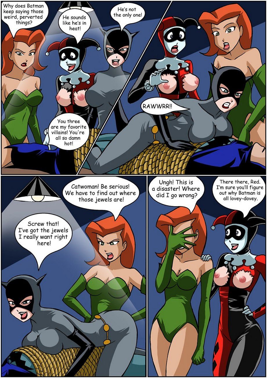 batman batman_(series) catwoman dc_comics dcau harley_quinn justice_hentai_2_comic justicehentai.com palcomix poison_ivy
