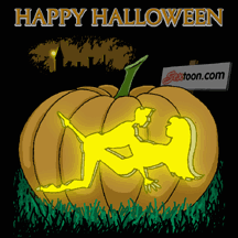 animated gif halloween inanimate jack-o'-lantern pink_background pumpkin sextoon