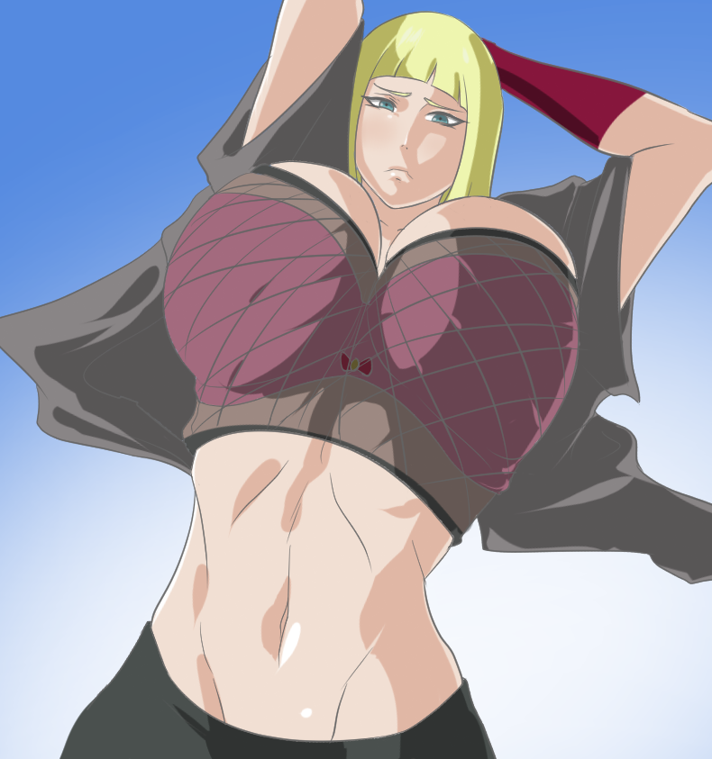 1girl 1girl 1girl abs big_breasts big_breasts big_breasts blonde_hair blue_eyes bob_cut breasts clothed_female clothing female_focus female_only fully_clothed looking_at_viewer mature mature_female naruto naruto_shippuden samui short_hair solo_female solo_focus tagme tenchizone