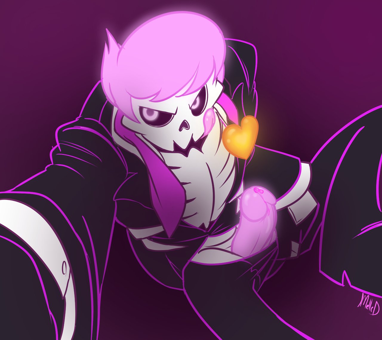 1boy 2010s 2017 animated_skeleton bone clothed clothing clothing_undone duplicate ghost glowing glowing_eyes glowing_penis hair high_res holding_camera holding_object lewis_pepper lower_resolution_duplicate male male_only melle-d mellednsfw mystery_skulls penis penis_out pink_background pink_eyes pink_hair pink_penis pink_tongue see-through see-through_penis simple_background skeleton solo solo_male spirit suit tongue tongue_out undead