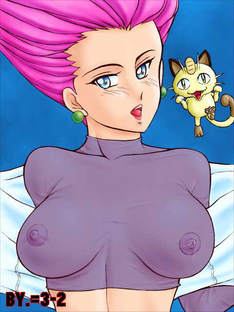:d big_breasts blue_background blue_eyes blush breasts breasts_apart cat collarbone cream_fur creatures_(company) crop_top cropped_jacket earrings elbow_gloves erect_nipples fangs forehead_jewel game_freak gen_1_pokemon gloves huge_breasts humans_of_pokemon impossible_clothes jacket jessie_(pokemon) jewelry jpeg_artifacts koban_(pokemon) large_breasts lipstick long_hair looking_at_viewer makeup meowth meowth_(pokemon) midriff musashi_(pokemon) nintendo nipples normal_type_pokemon nyarth_(pokemon) open_clothes open_jacket open_mouth paw_pose pink_hair pokemon pokemon_(anime) pokemon_(creature) pokemon_(game) pokemon_(species) pokemon_red_green_blue_&amp;_yellow pokemon_rgby porkyman red_hair see-through simple_background skin_tight smile spandex tail team_rocket turtleneck two_tone_fur undressing upper_body