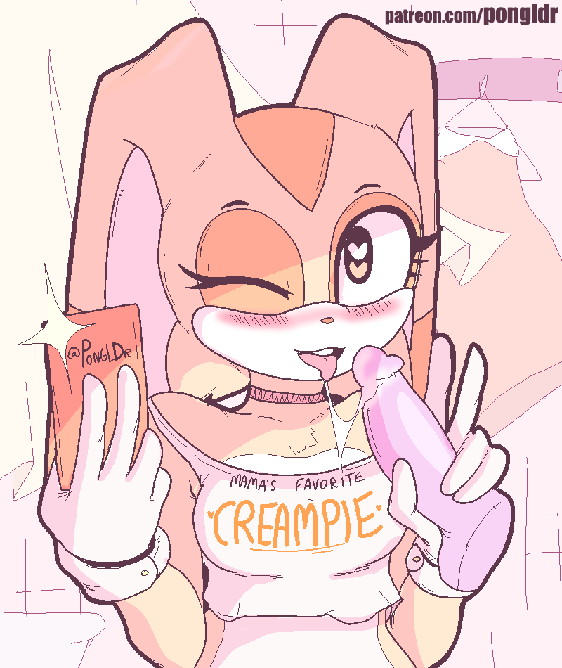&lt;3 &lt;3_eyes 1girl 2019 anthro blush breasts choker clothed clothing cream_the_rabbit digital_media_(artwork) drooling fur furry gloves lagomorph looking_at_viewer mammal open_mouth pongldr rabbit saliva sega self_shot selfpic sex_toy simple_background smile text tongue video_games