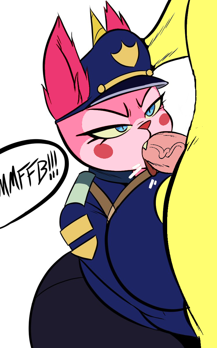 1girl anthro balls big_breasts breasts bunny cuddles cuddles_(htf) edit felid feline fellatio fur genitals happy_tree_friends high_res isolatedartest male male/female mammal nude oral penile penis pink_body pink_fur police police_uniform policewoman sex simple_background the_lego_movie unikitty unseen_male_face vein veiny_penis white_background