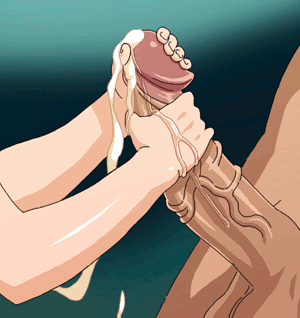 1boy 1girl animated cum ejaculation faceless faceless_female faceless_male female gif handjob huge_penis lowres nighthawk_(circle) nude penis size_difference source_request two-handed_handjob uncensored veins veiny_penis