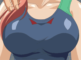 1girl animated animated_gif assisted_exposure between_breasts blue_swimsuit bounce bouncing_breasts breasts breasts_apart breasts_outside close-up collarbone competition_swimsuit female gif hair_over_shoulder hands kijima_mayumi large_breasts long_hair lowres mejoku mejoku~fukushuu_gakuen~ nipples one-piece_swimsuit onijima_mayumi orange_hair ponytail qvga sextra_credit shiny shiny_skin shirt_pull solo_focus swimsuit undressing