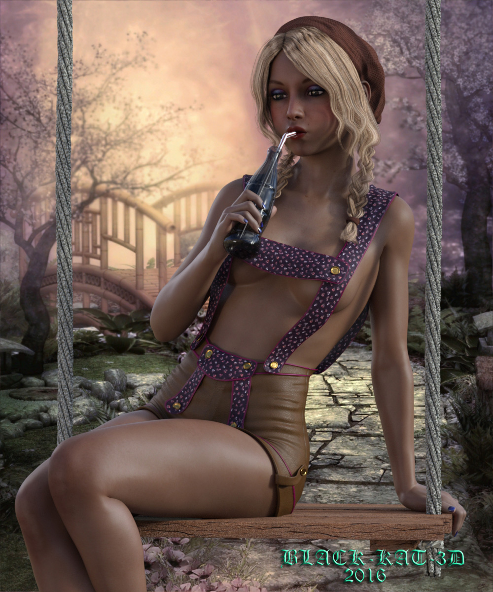 black-kat-3d-studio breasts bridge clothing drink solo_female swing