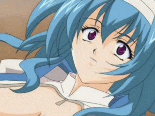 1boy 1girl animated animated_gif aoba_youko artist_request blue_hair blush cape daiakuji erect_penis erection female gif lowres male_pubic_hair open_clothes penis penis_awe precum pubic_hair purple_eyes qvga source_request surprised uncensored