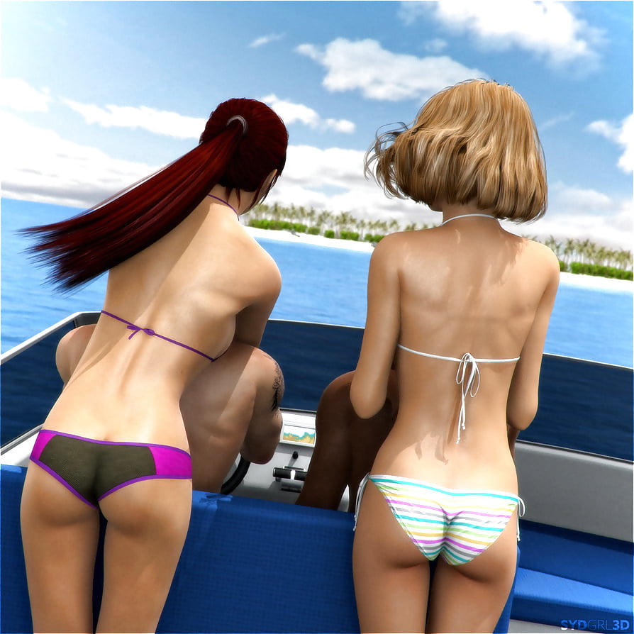 bikini boat group island ocean sydgrl3d