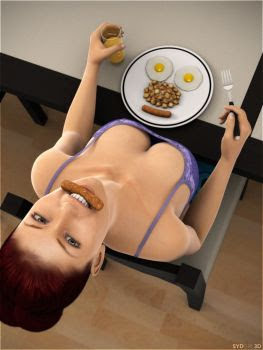 breakfast breasts egg sausage sydgrl3d
