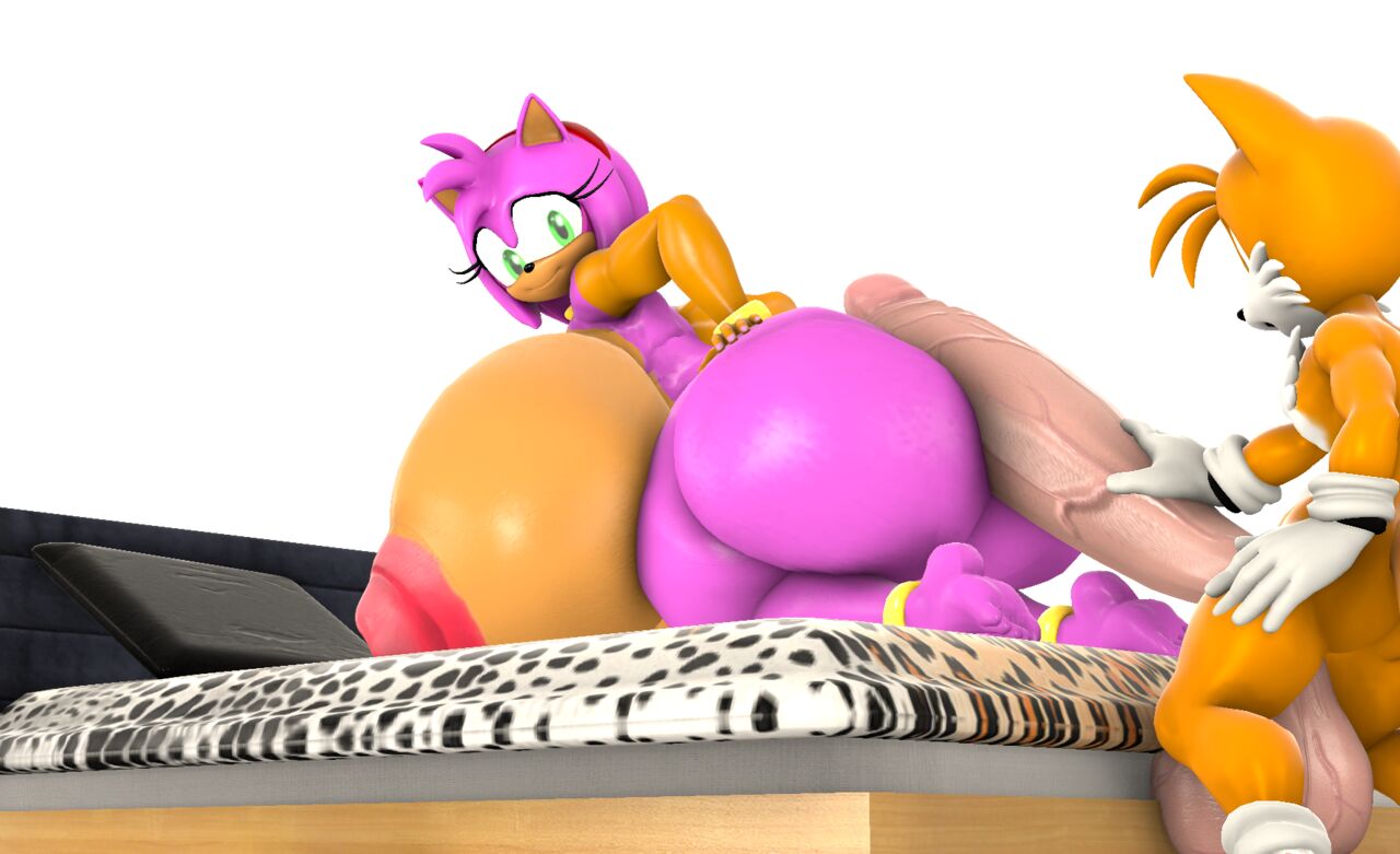 1boy 1girl 3d amy_rose anthro balls big_ass big_balls big_breasts big_penis canid canine dat_ass fox furry hand_on_ass hedgehog huge_ass huge_balls huge_breasts huge_cock hyper_breasts hyper_penis miles_"tails"_prower minttoo nipple no_humans nude penis_between_ass sega simple_background sonic_the_hedgehog_(series) source_filmmaker thick_thighs white_background wide_hips