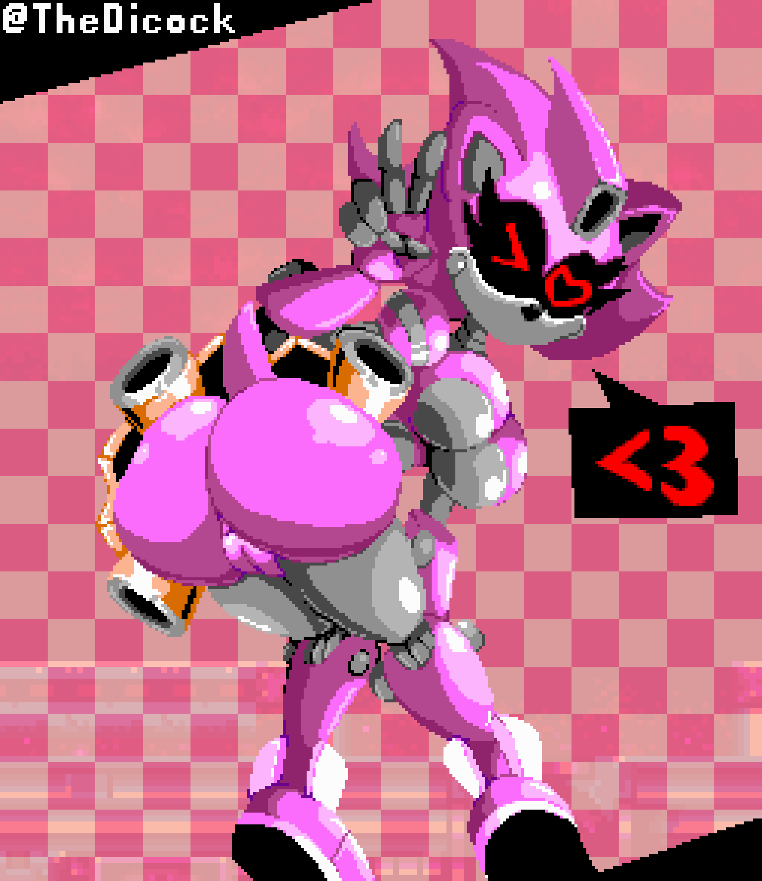&lt;3 2023 amy_rose anus ass ass_focus bending_over bottomless breasts exposed_ass exposed_pussy female heart heart-shaped_pupils heart_eyes looking_at_viewer metal_amy one_eye_closed palette_limitation peace_sign pixel_art pussy red_eyes robot robot_girl sega sonic_superstars sonic_the_hedgehog_(series) tail text_box thedicock v