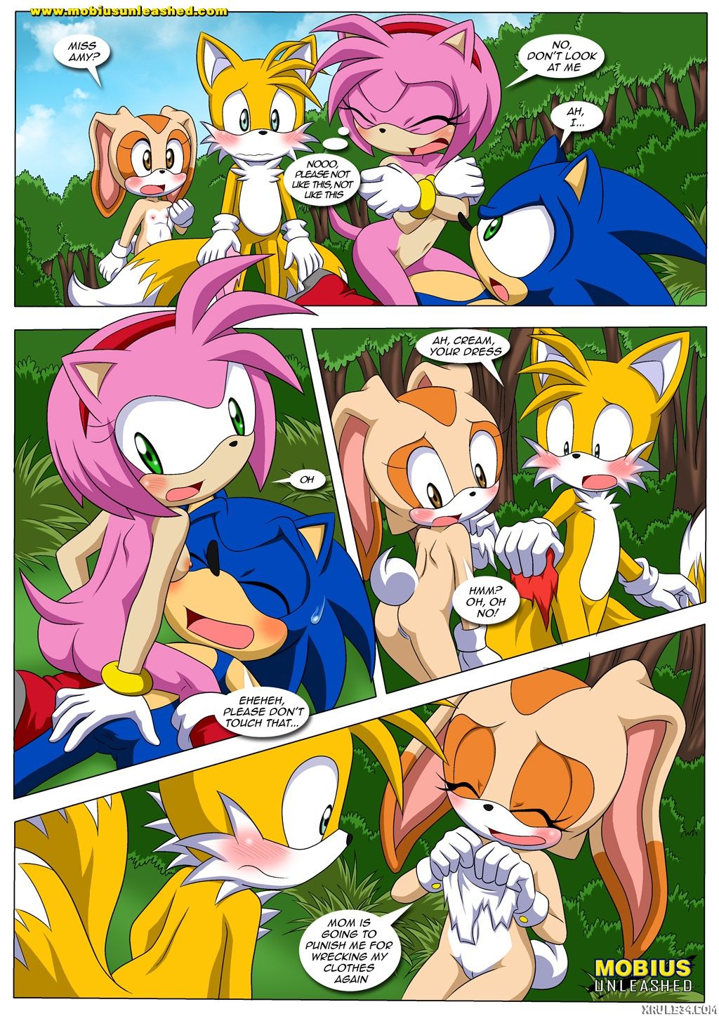 amy_rose ass bbmbbf breasts cream_the_rabbit miles_"tails"_prower mobius_unleashed nipples palcomix sega sonic_the_hedgehog sonic_the_hedgehog_(series) tagme tails_the_fox
