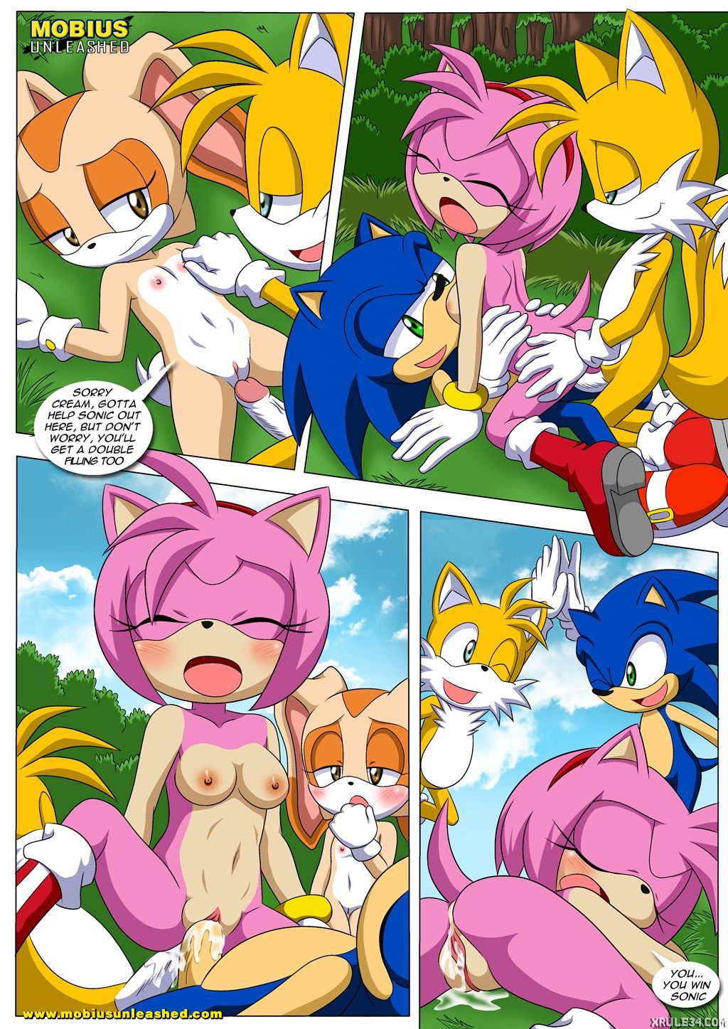 amy_rose bbmbbf cream_the_rabbit miles_"tails"_prower mobius_unleashed palcomix sega sex sonic_the_hedgehog sonic_the_hedgehog_(series) tagme tails_the_fox