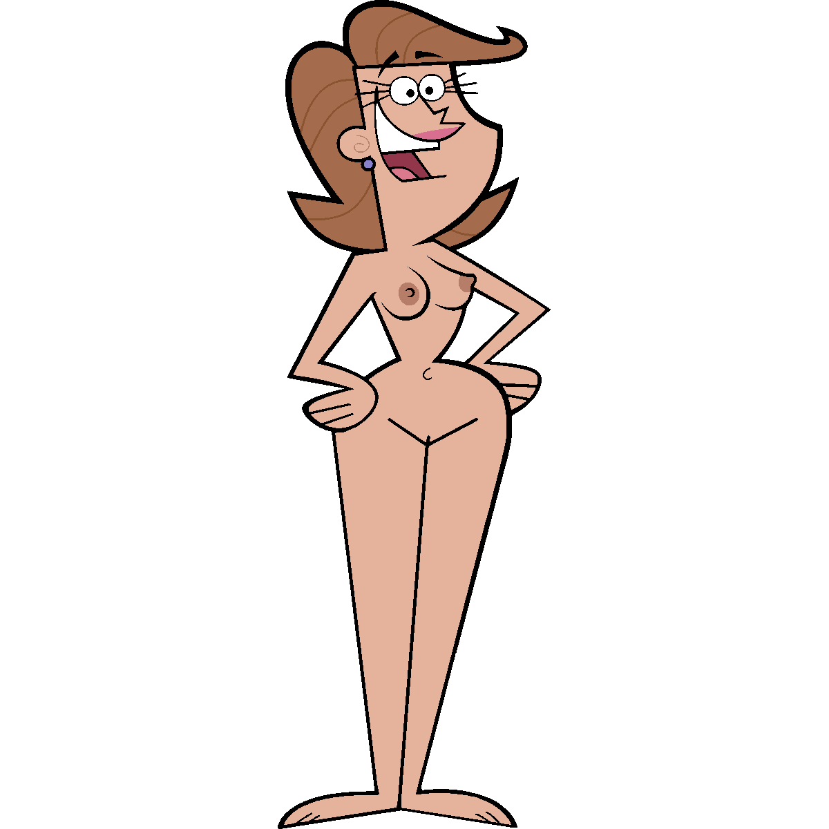 1girl breasts female_only nude pussy simple_coloring standing the_fairly_oddparents timmy's_mom transparent_background