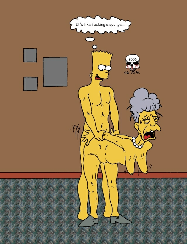 age_difference agnes_skinner bart_simpson bent_over breasts from_behind hanging_breasts nude orgasm pearls the_fear the_simpsons yellow_skin
