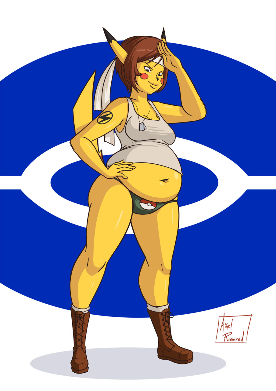 axel-rosered big_breasts lieutenant_surge's_raichu pokemon pokemorph pregnant raichu