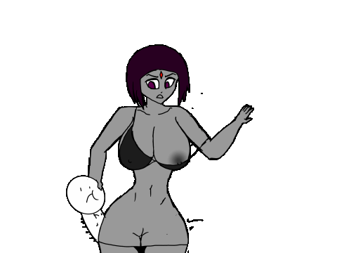 ass_clapping big_ass big_breasts big_penis bra breasts_out_of_clothes breasts_outside from_behind gabethenut gif grey_skin panties png purple_hair random_guy_(gabethenut) rape raven_(dc) smaller_male standing standing_sex vaginal vaginal_penetration