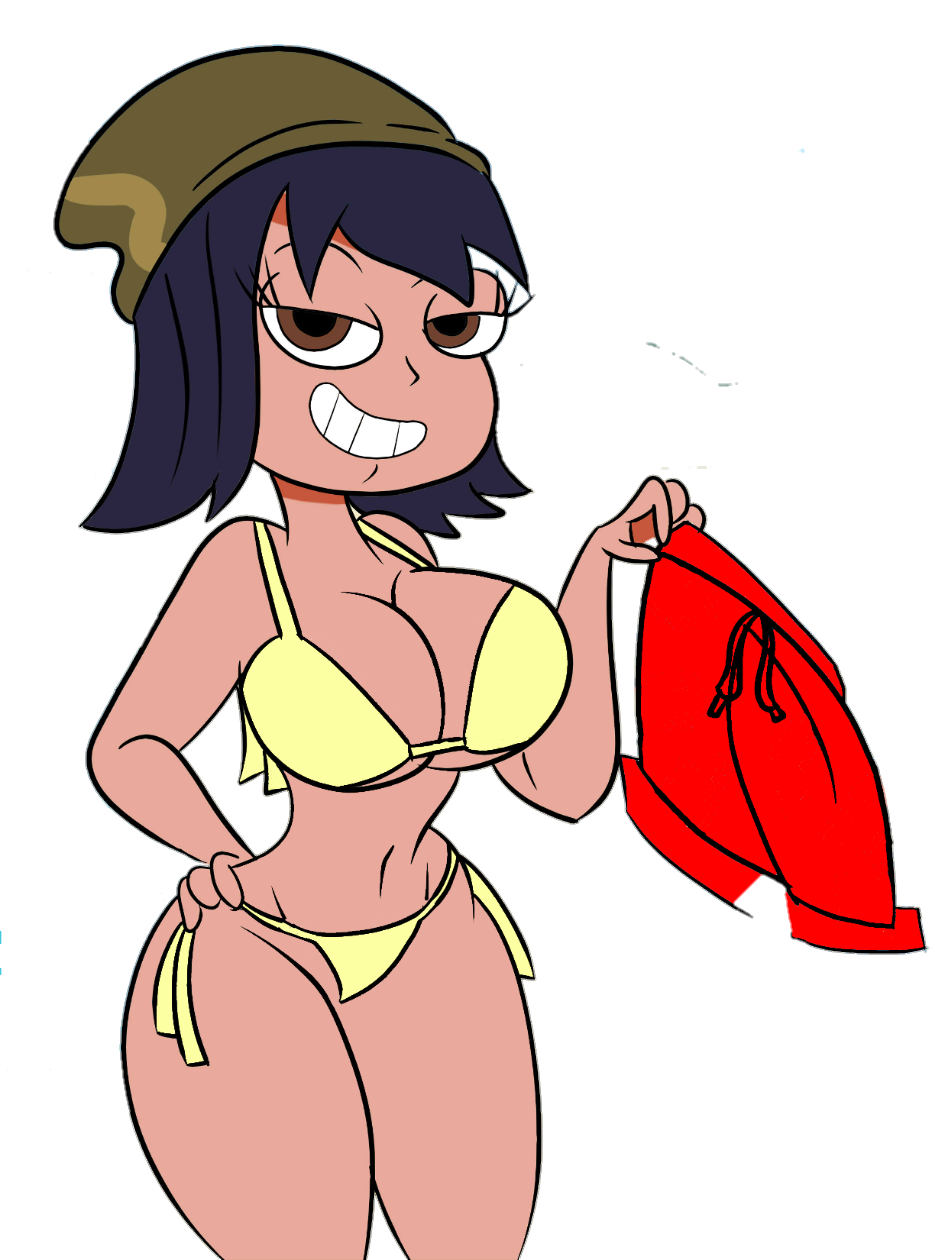 beach cfnm clothed_female_nude_male edit hat holding_pants implied_nudity janna_ordonia looking_at_viewer roco340 smile star_vs_the_forces_of_evil swimming_trunks transparent_background