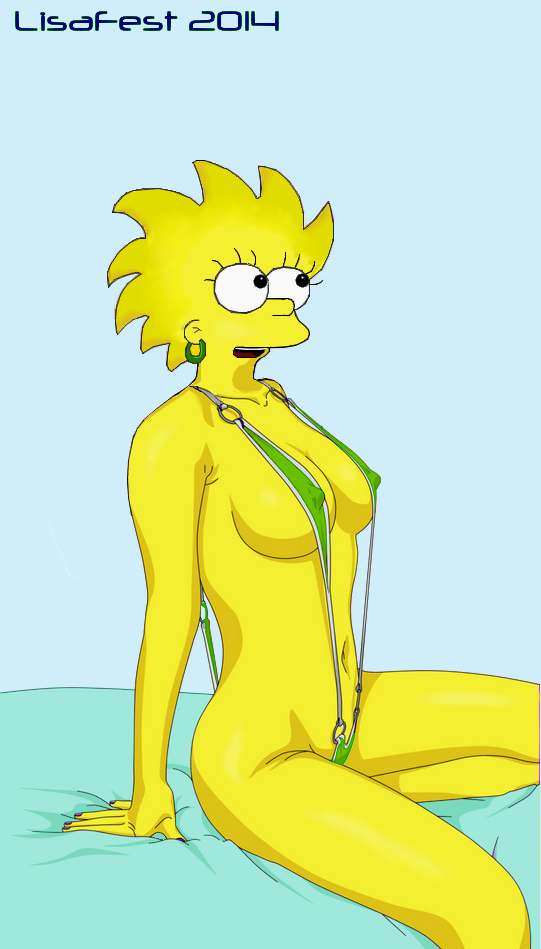 2014 lisa_simpson sling_bikini solo the_simpsons yellow_skin