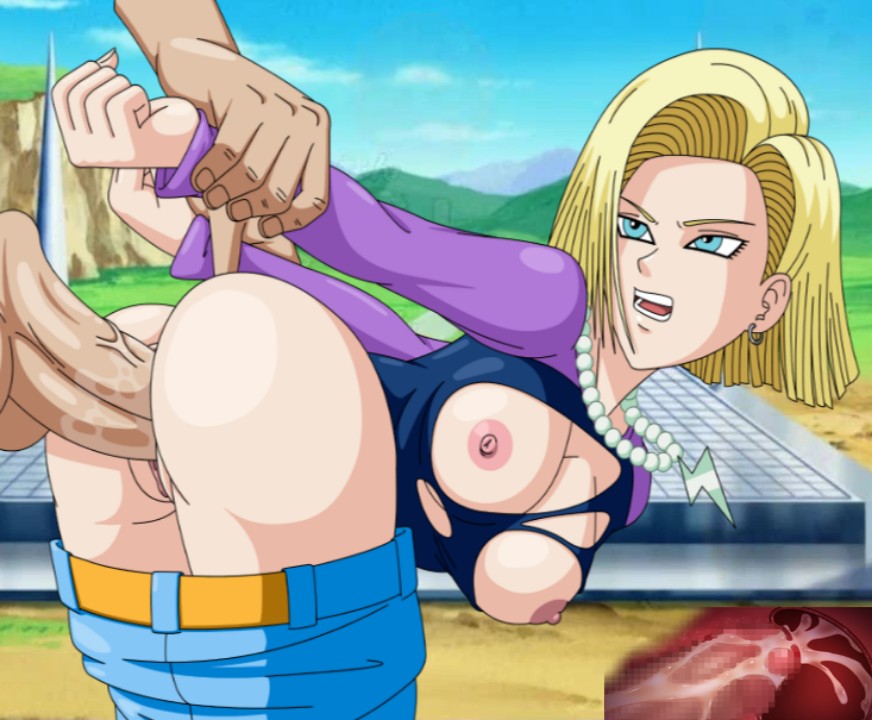 android_18 big_ass big_breasts blonde_hair cum cum_in_pussy cum_inside dragon_ball dragon_ball_z pants_down pinkpawg x-ray