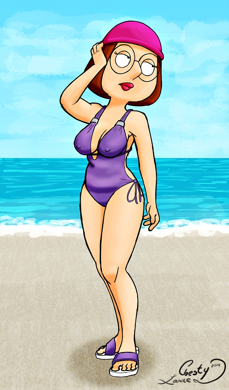 aged_up big_breasts breasts chesty_larue family_guy meg_griffin nipples nipples_visible_through_clothing swimsuit