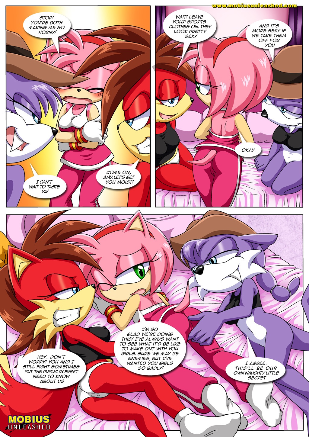 amy's_secret amy_rose archie_comics bbmbbf comic fiona_fox horny mobius_unleashed nic_the_weasel nicolette_the_weasel palcomix rubbing sega sex sonic sonic_(series) sonic_the_hedgehog_(series) text yuri