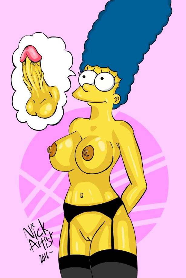 big_breasts breasts cartoon hentai marge_simpson nickartist the_simpsons yellow_skin