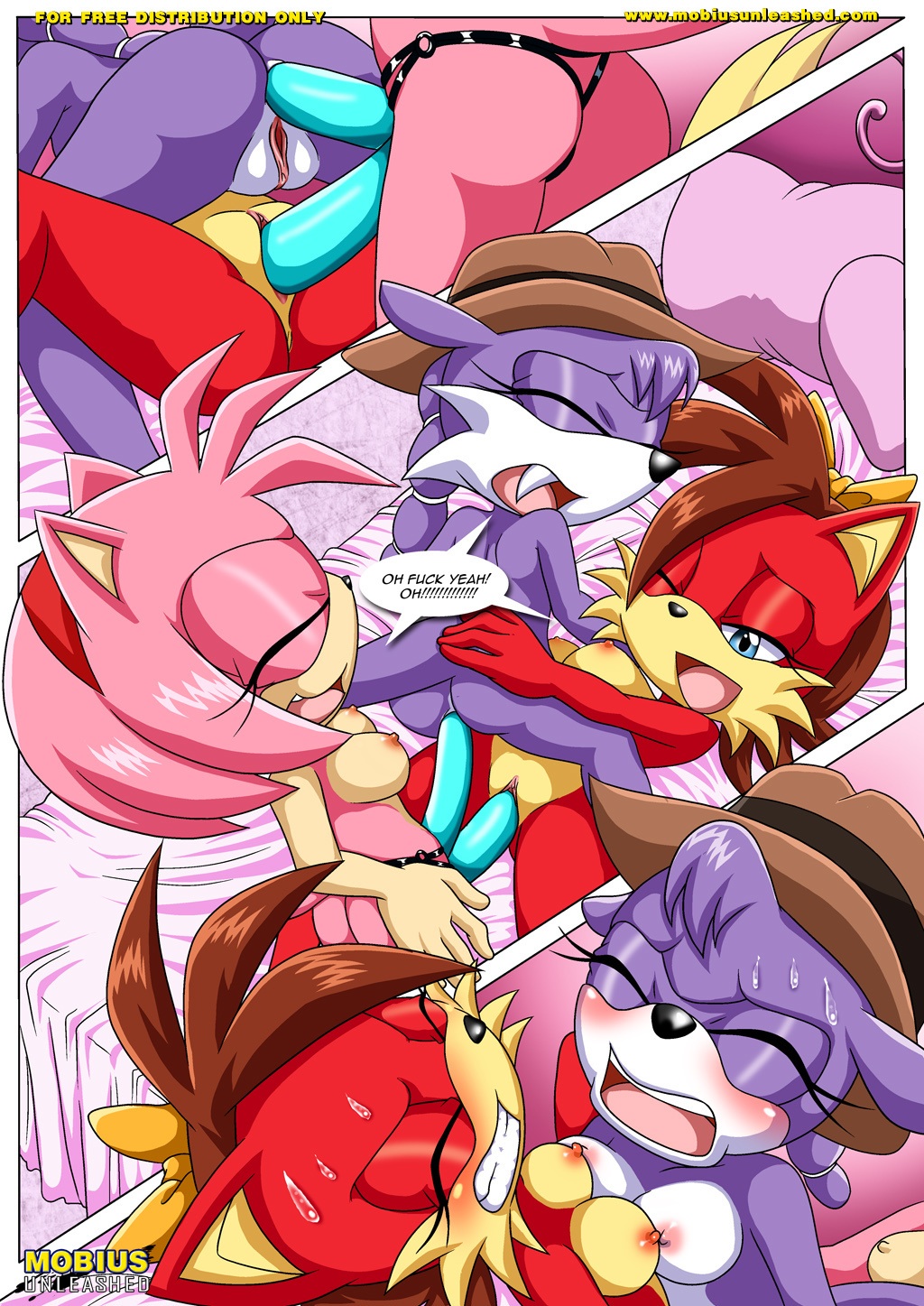 amy's_secret amy_rose archie_comics bbmbbf comic double_strap-on fiona_fox mobius_unleashed nic_the_weasel nicolette_the_weasel palcomix sega sex sonic sonic_(series) sonic_the_hedgehog_(series) strap-on text yuri