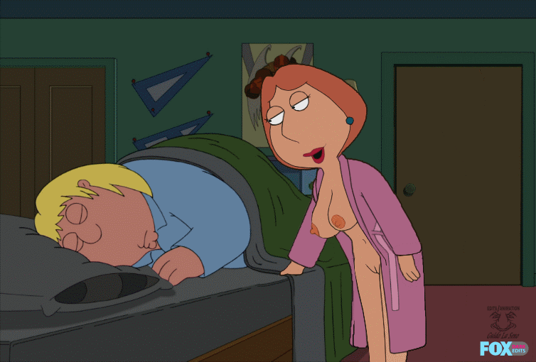 1girl bed bedroom bending chris_griffin family_guy funny gif guido_l incest kissing lois_griffin mom_son mother's_duty mother_and_son penis