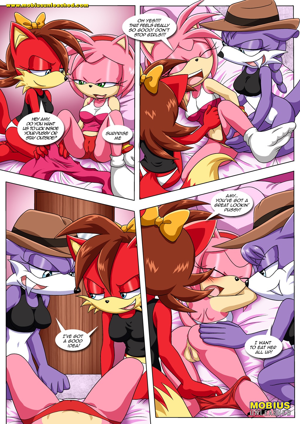 amy's_secret amy_rose archie_comics bbmbbf comic fiona_fox mobius_unleashed nic_the_weasel nicolette_the_weasel palcomix panties pussy sega sex sonic sonic_(series) sonic_the_hedgehog_(series) text yuri