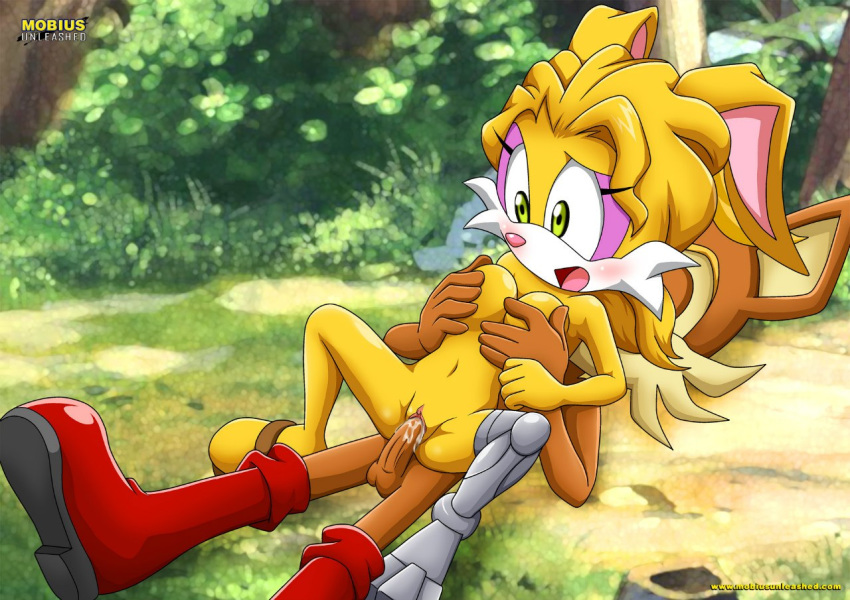antoine_d'coolette archie_comics bbmbbf belle_d'coolette breast_grab father_&amp;_daughter father_and_daughter from_behind girl_on_top mobius_unleashed outside palcomix reverse_cowgirl_position sega sonic sonic_(series) sonic_the_hedgehog_(series) vaginal