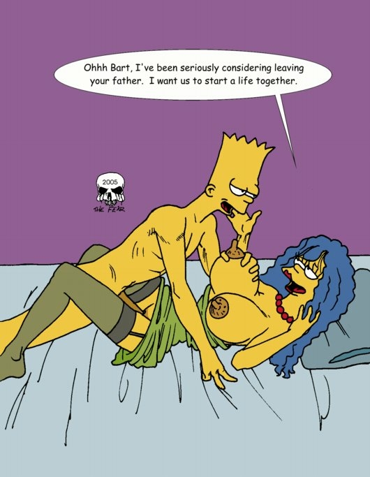 bart_simpson blue_hair hair incest marge_simpson mom_son mother's_duty mother_and_son the_fear the_simpsons yellow_skin