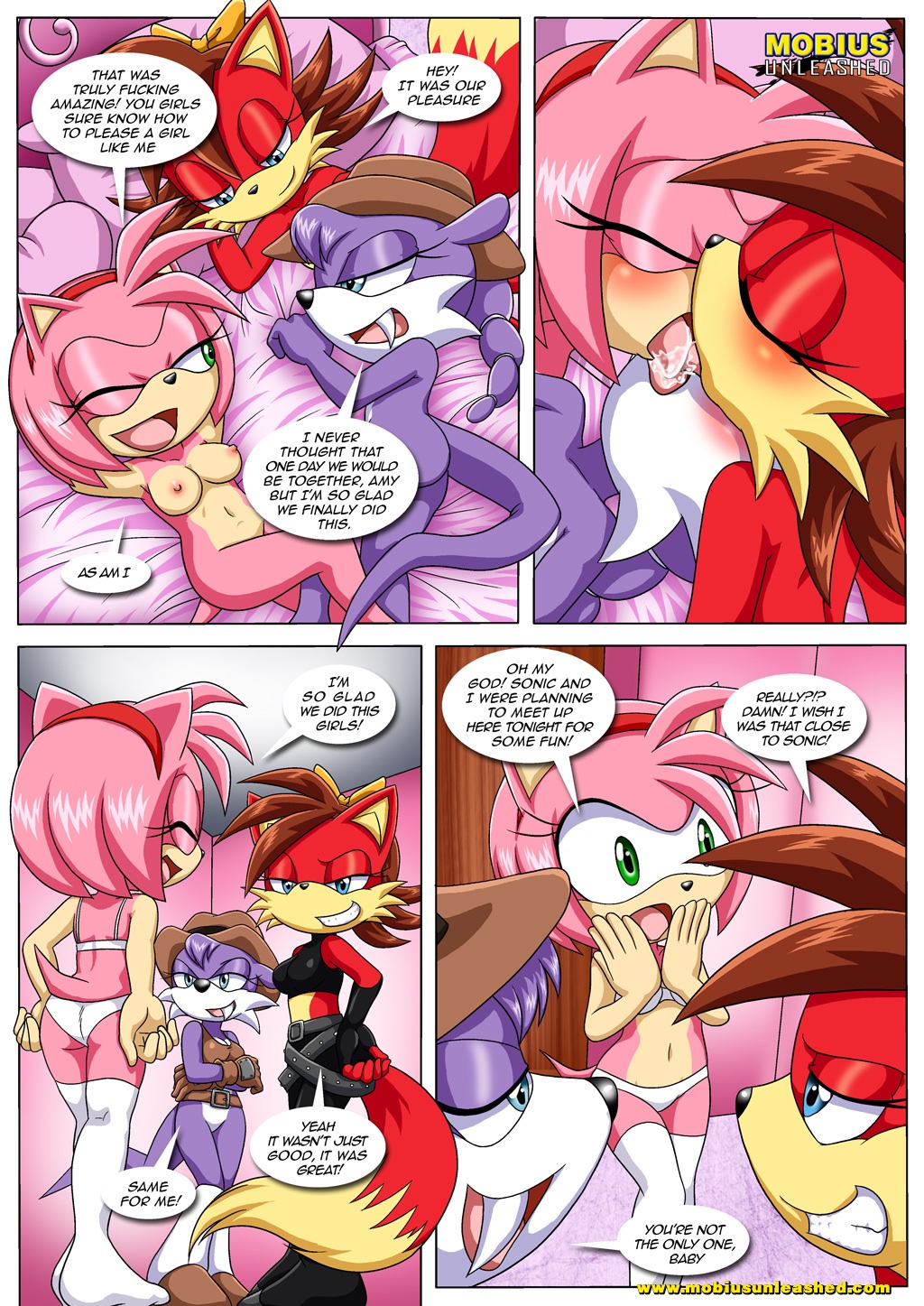 amy's_secret amy_rose bbmbbf comic fiona_fox french_kiss kissing mobius_unleashed nic_the_weasel nicolette_the_weasel palcomix saliva sega sonic sonic_(series) sonic_the_hedgehog_(series) text yuri