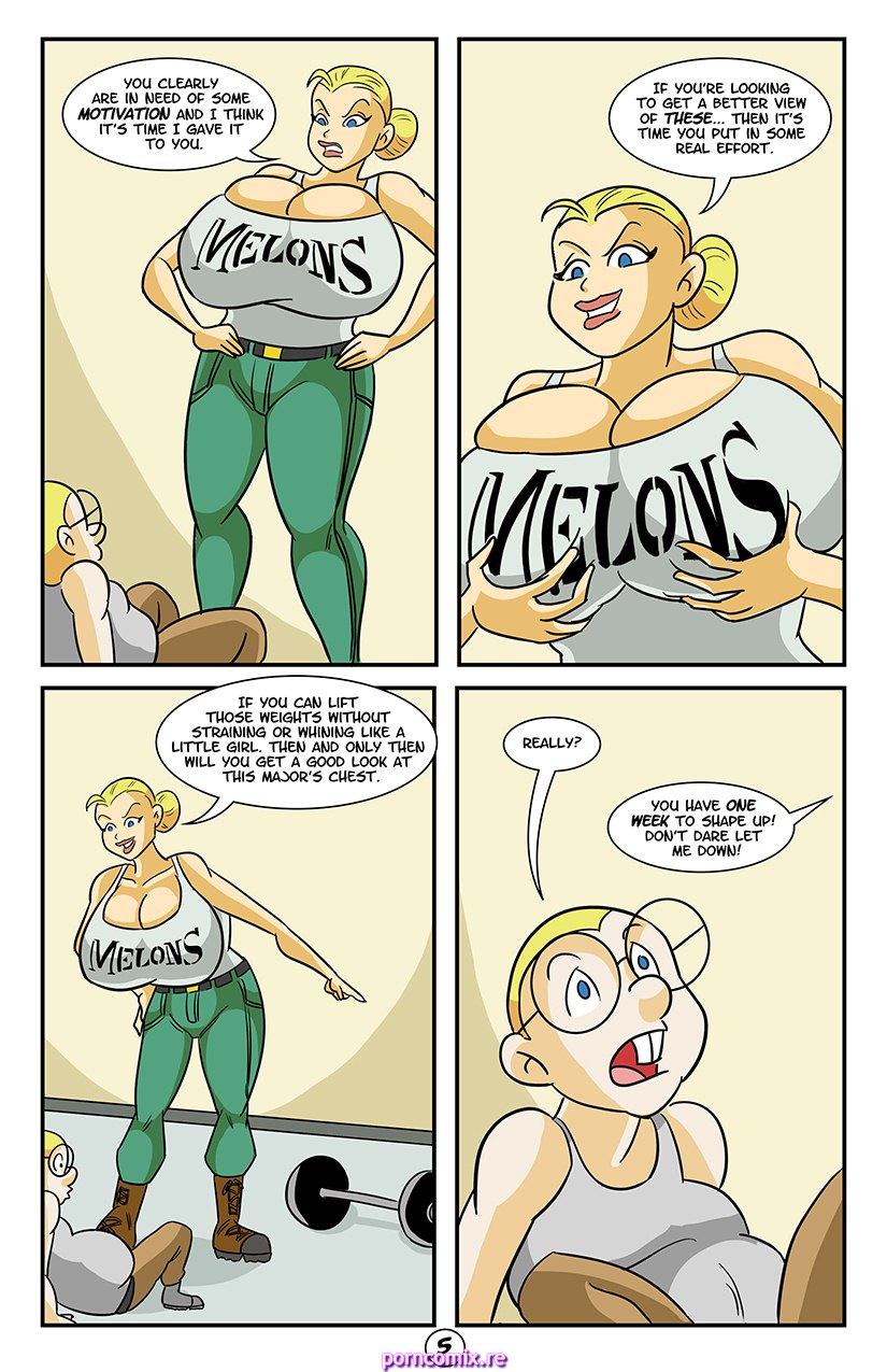 age_difference edward_melons glassfish huge_breasts incest major_wanda_melons military_uniform mother_and_son original original_character porncomix size_difference