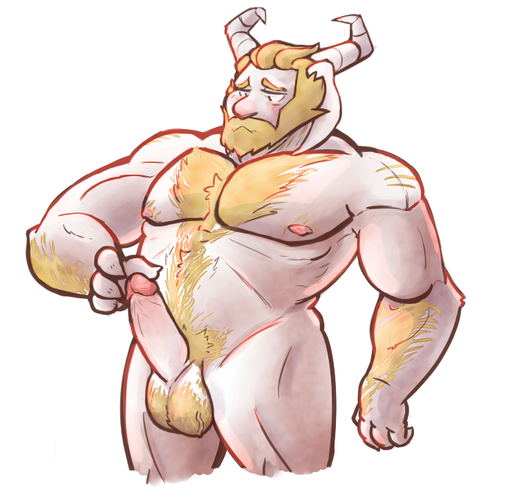 1boy 2010s 2015 2d 2d_(artwork) anthro anthro_only arm_hair asgore_dreemurr bara barazoku beard biceps blonde blonde_hair blush body_hair boss_monster buttdawg caprine chest_hair digital_media_(artwork) dilf erection floppy_ears fur furry furry_male furry_only genitals goat goat_ears goat_horns hair hairy happy_trail horn horns humanoid_penis male male_anthro male_nipples male_only mammal mature mature_male monster monster_boy nipples nude pecs penis pubes simple_background solo_anthro solo_male standing stomach_hair undertale undertale_(series) video_game_character video_game_franchise video_games white_background white_fur yellow_fur