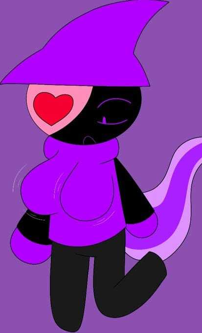 1girl :( breasts dave_and_bambi_mod devod_(bambisona) lhilmoncitafnf_(artist) purple_clothes purple_eyes