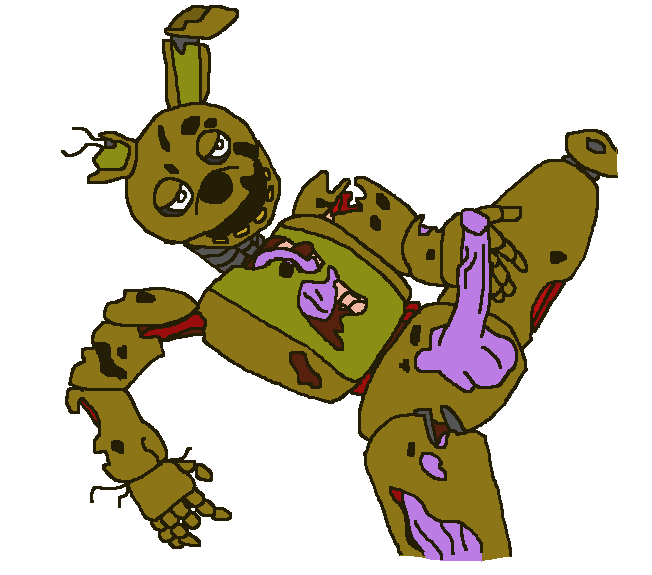 animatronic cliplipclop five_nights_at_freddy's five_nights_at_freddy's_3 ms_paint presenting simple_background spread_legs springtrap_(fnaf) white_background