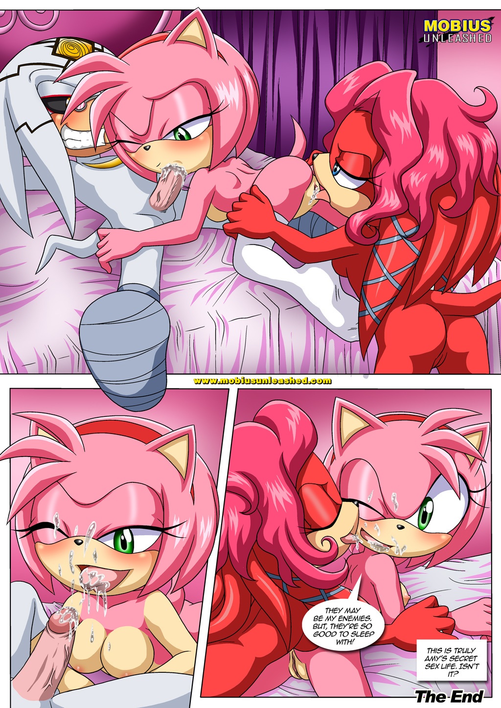 amy's_secret amy_rose archie_comics bbmbbf bisexual comic cum cum_in_mouth dr._finitevus fellatio licking lien-da mobius_unleashed oral palcomix pussylicking sega sonic sonic_(series) sonic_the_hedgehog_(series) text yuri